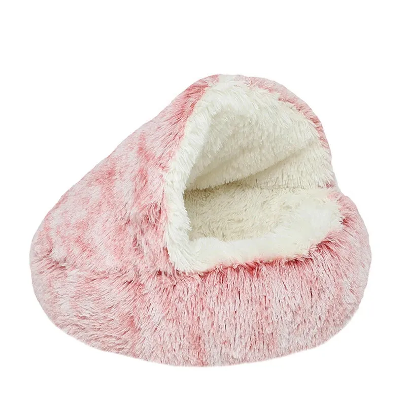 Round Plush Dog Cat Sleeping Bed Puppy Cat Cushion House Small Medium Orthopedic Dog Bed Fluffy Kennel Pet Warm Mat Supplies