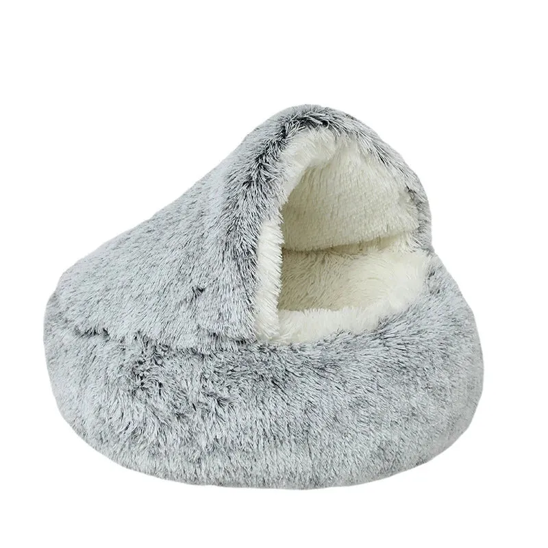 Round Plush Dog Cat Sleeping Bed Puppy Cat Cushion House Small Medium Orthopedic Dog Bed Fluffy Kennel Pet Warm Mat Supplies