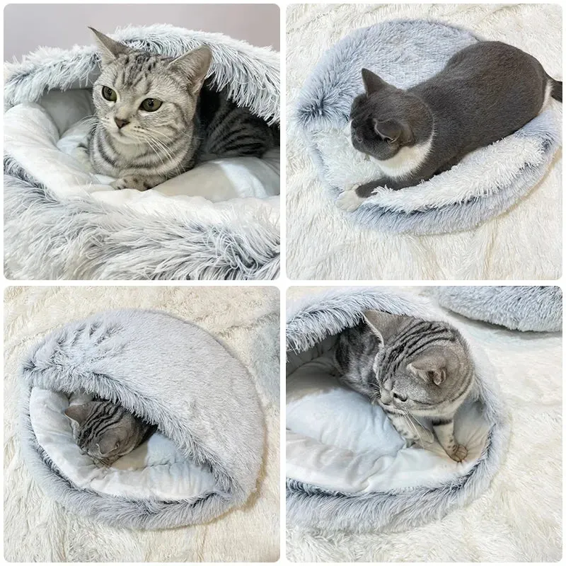 Round Plush Dog Cat Sleeping Bed Puppy Cat Cushion House Small Medium Orthopedic Dog Bed Fluffy Kennel Pet Warm Mat Supplies