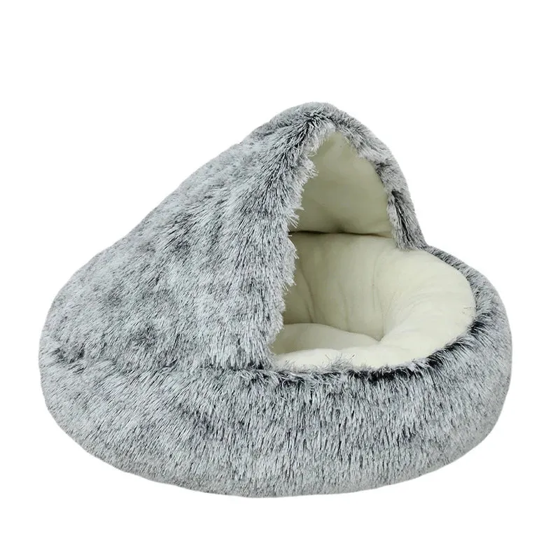 Round Plush Dog Cat Sleeping Bed Puppy Cat Cushion House Small Medium Orthopedic Dog Bed Fluffy Kennel Pet Warm Mat Supplies