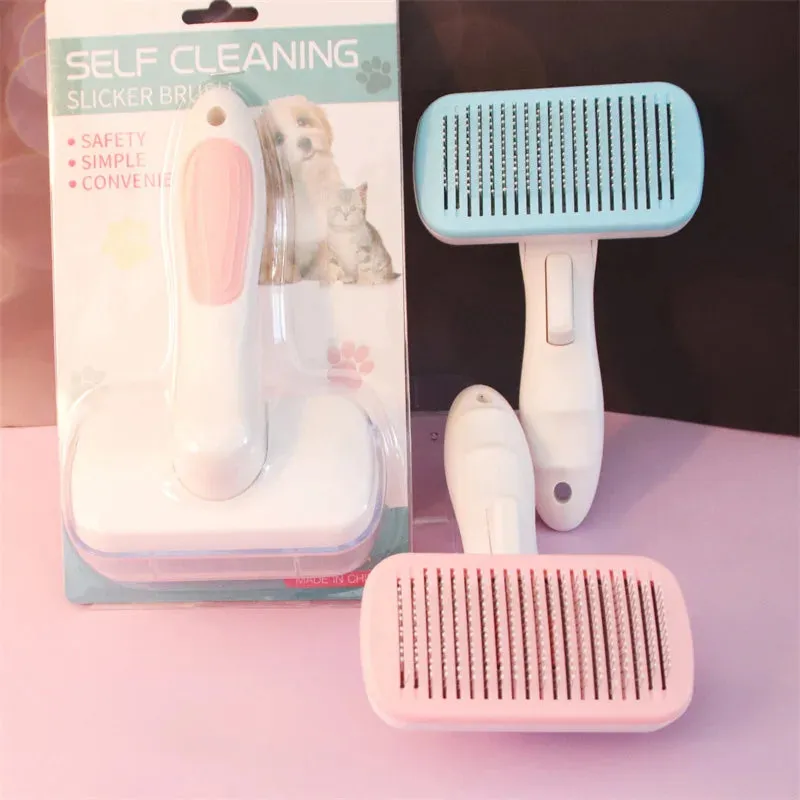 Self-Cleaning Grooming Brush for Pets