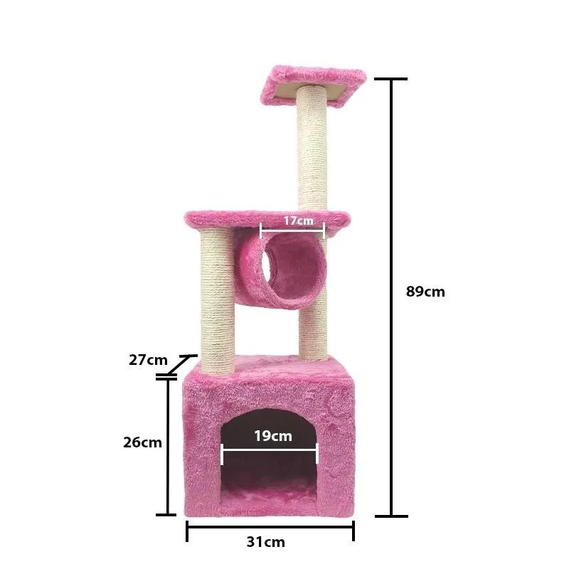 Sin Cheng 3 Tier Cat Scratching Post (Pink)