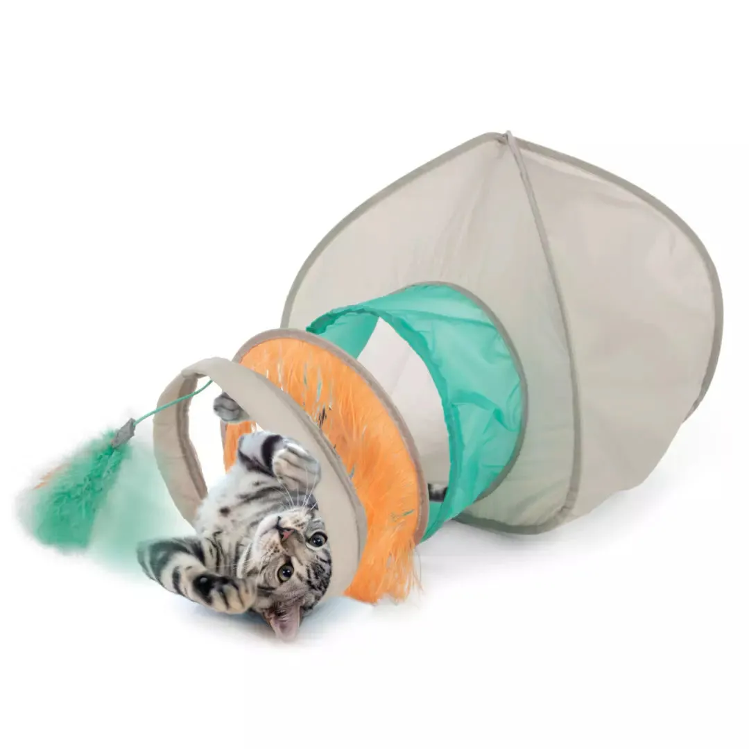 Smarty Kat Fringe Frenzy Cat Hideout 3 -in-1 Play  Hide  Rest Cat Toy