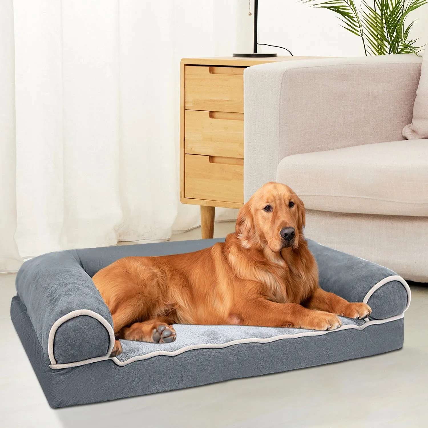 Sofa Bed with Removable and Washable Cover for Large Dogs