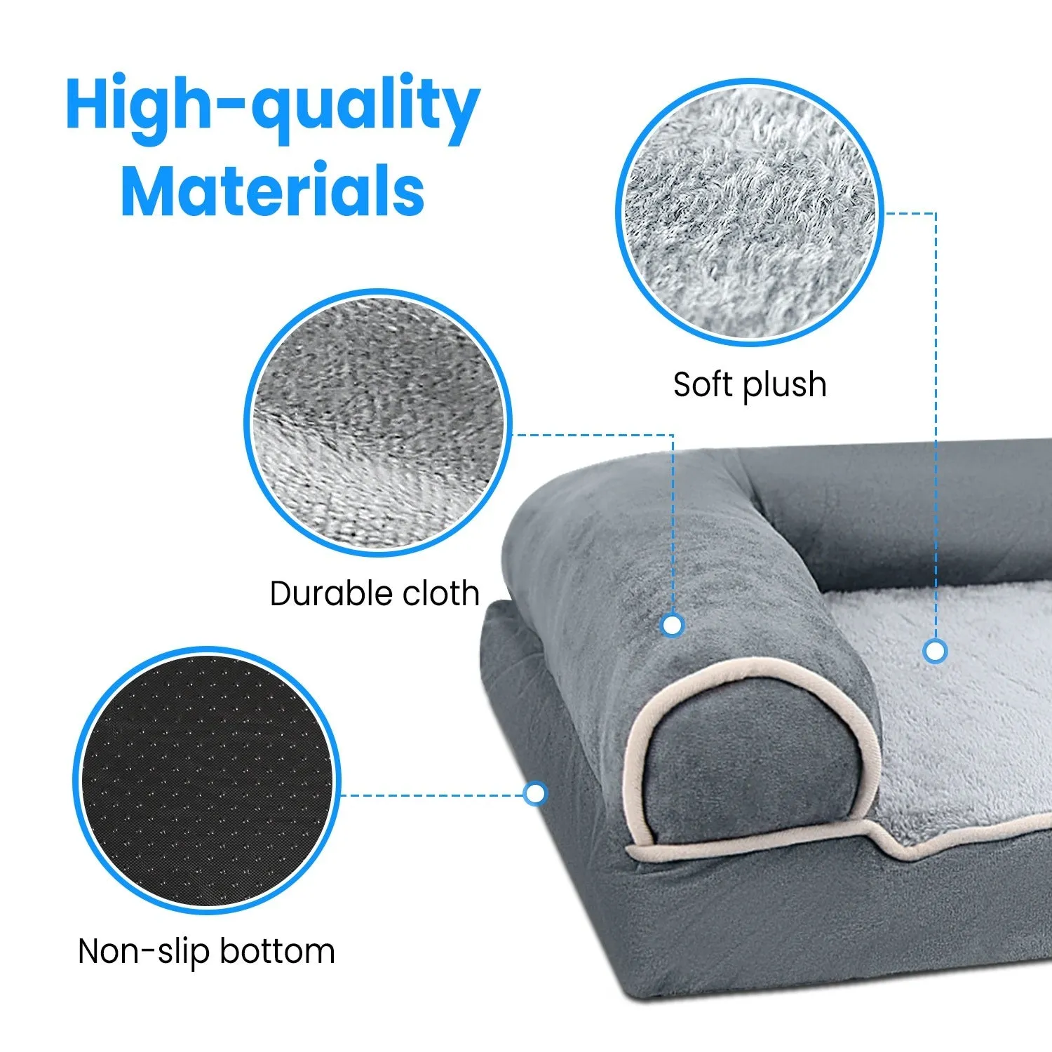 Sofa Bed with Removable and Washable Cover for Large Dogs