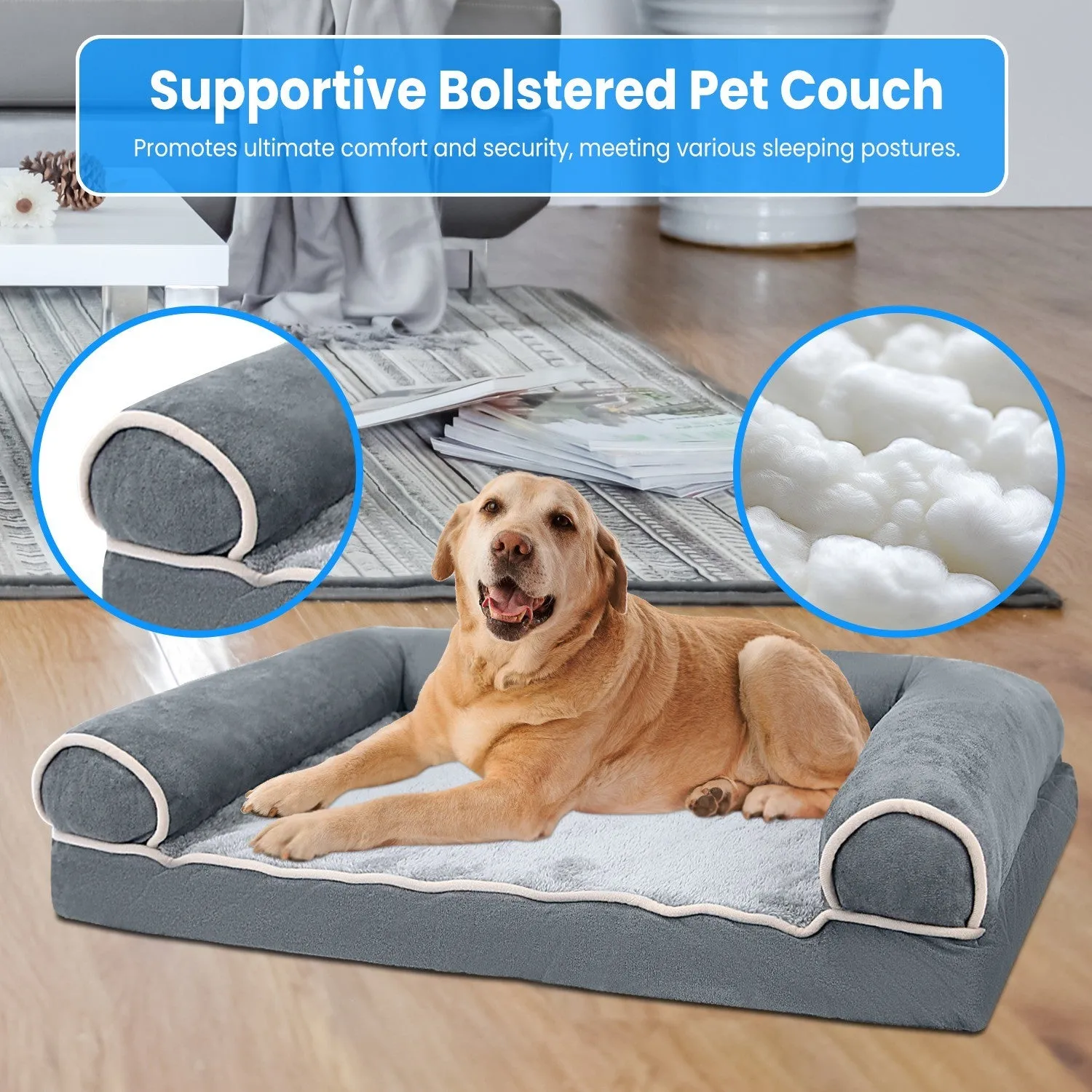 Sofa Bed with Removable and Washable Cover for Large Dogs