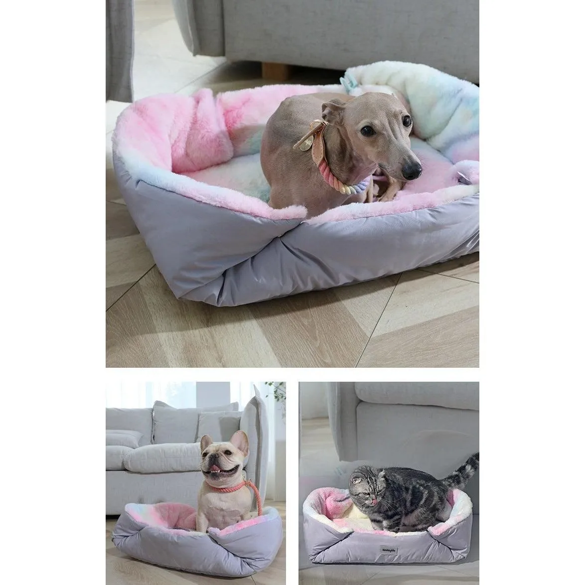 TINKLYLIFE Unicorn Reversible Pet Cushion Bed