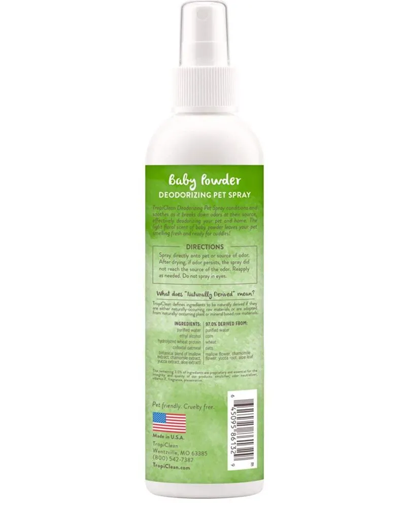 TropiClean Baby Powder Deodorizing Spray for Pets