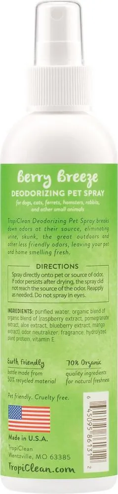 TropiClean Berry Breeze Deodorizing Spray for Pets