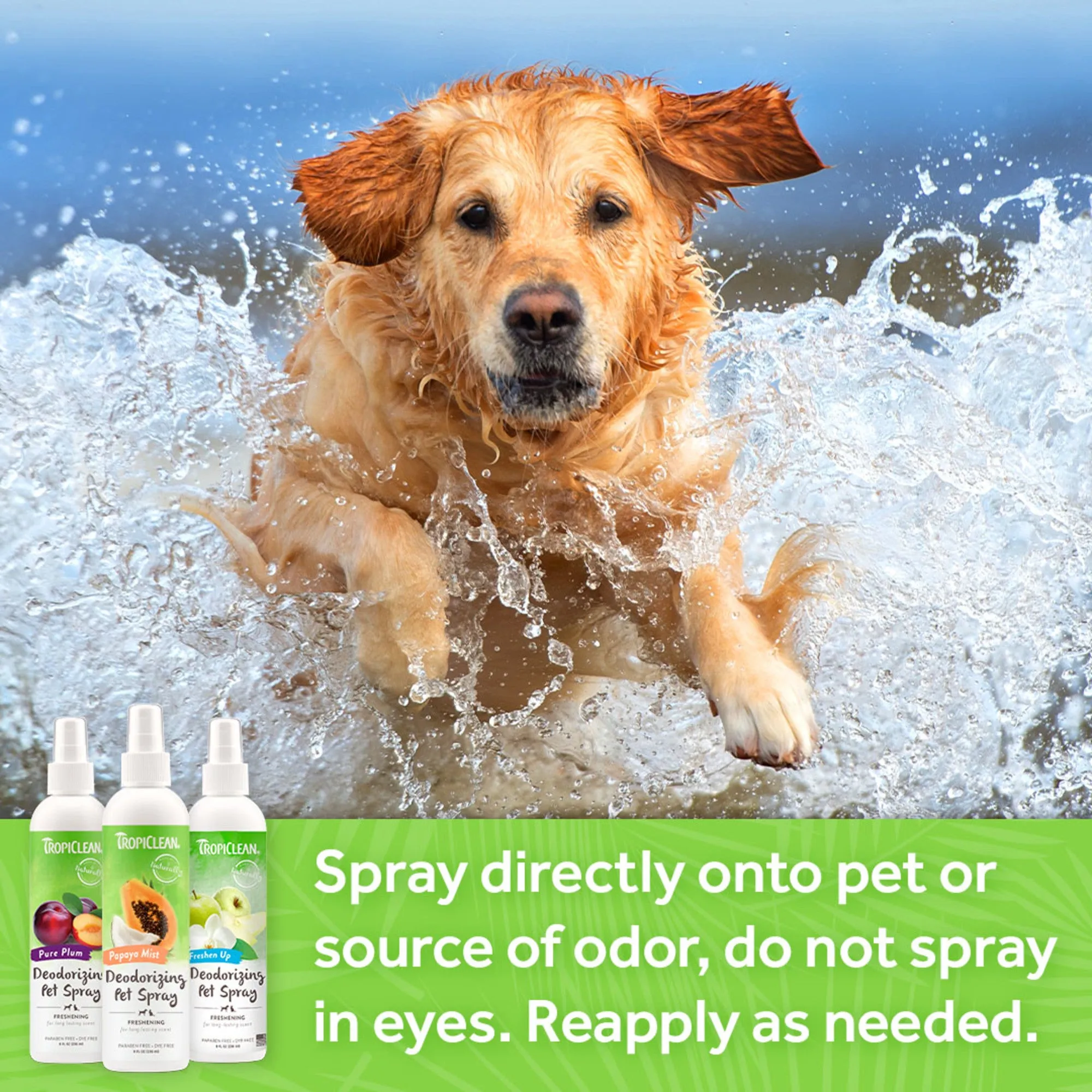 Tropiclean Lime And Coconut Deodorizing Pet Spray for Pets 8oz