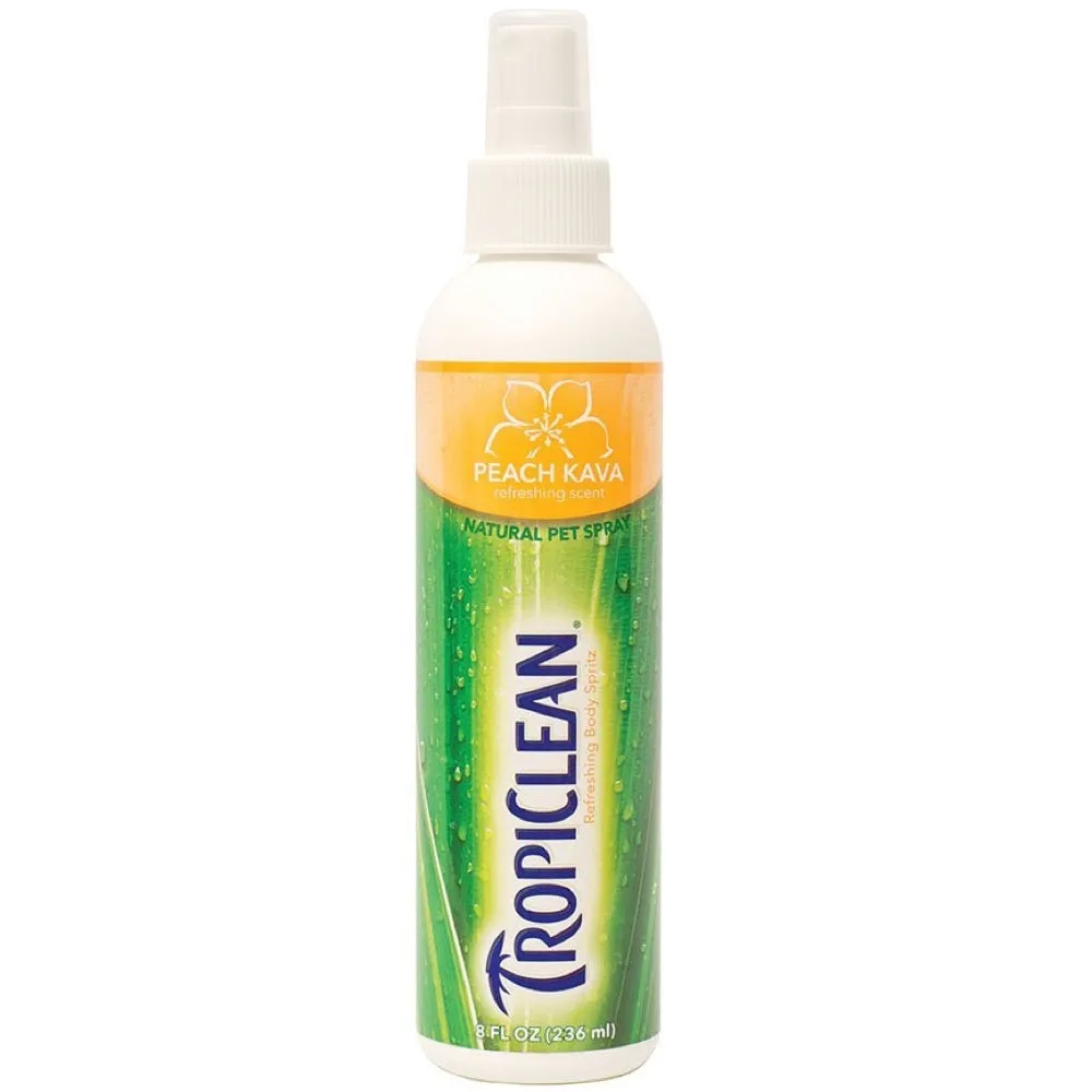 Tropiclean Peach Kava Deodorizing Pet Spray 8oz