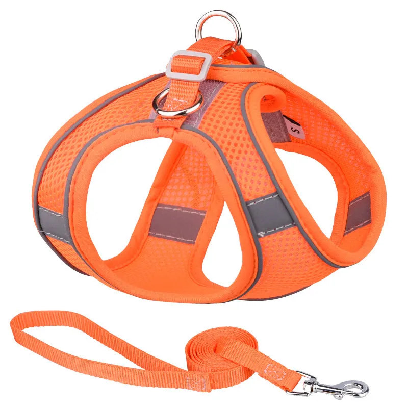 Vest-style Pet Harness Reflective Breathable Dog Hand Holding Rope Leash