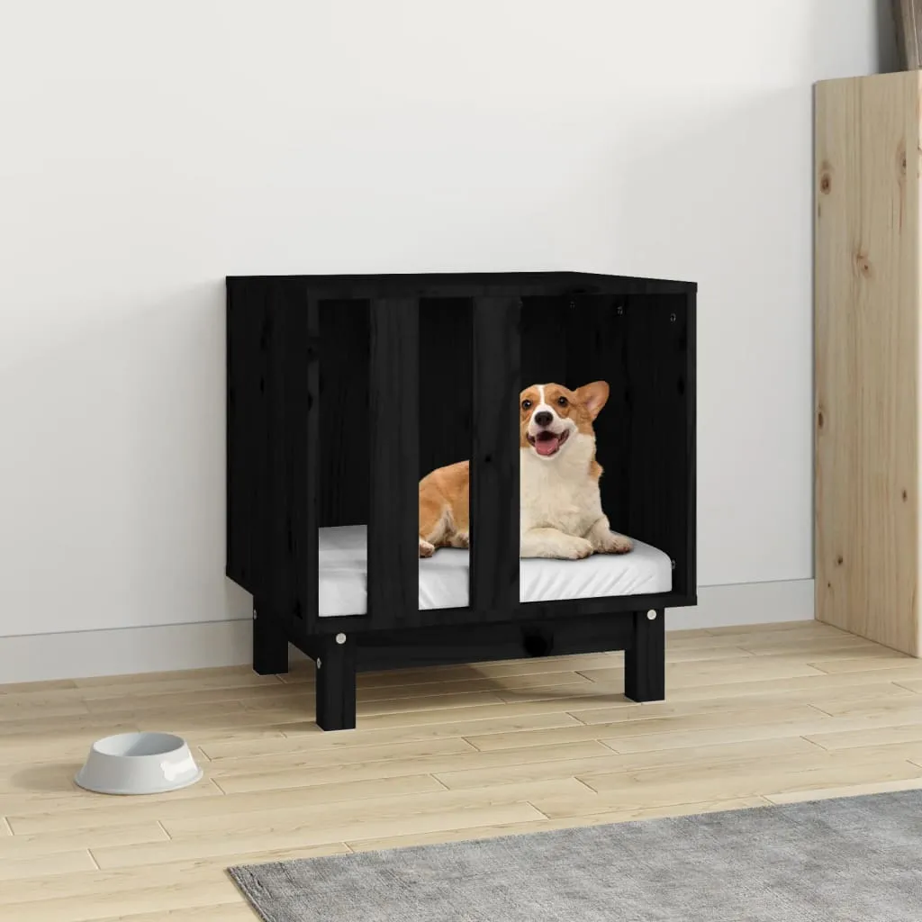 vidaXL Dog House Black 50x40x52 cm Solid Wood Pine