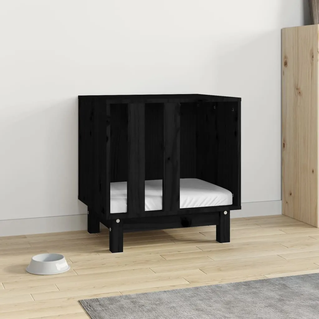 vidaXL Dog House Black 50x40x52 cm Solid Wood Pine