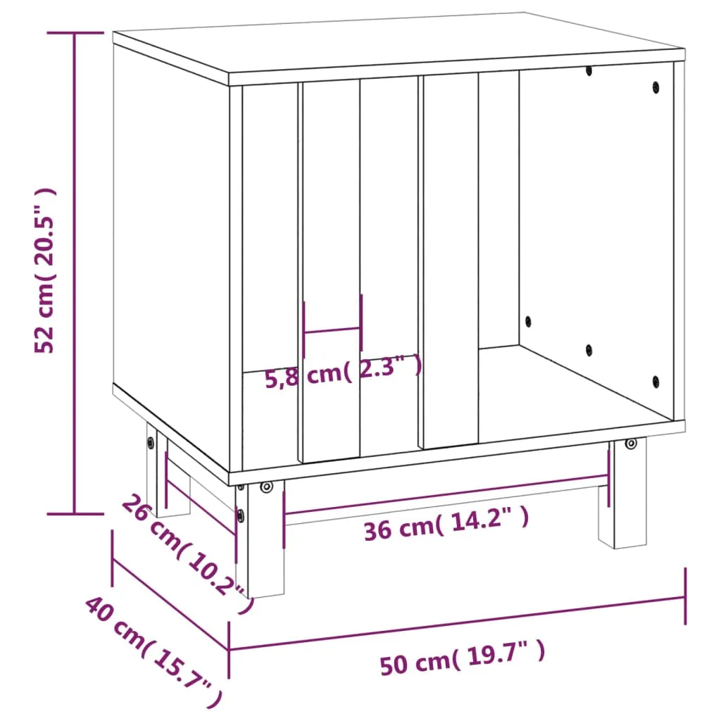 vidaXL Dog House Grey 50x40x52 cm Solid Wood Pine