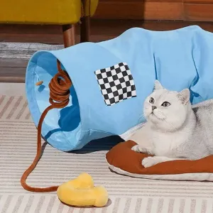 Vintage Telephone Cat Tunnel Bed – Cozy, Stylish Play & Sleep Space for Pets